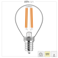 SHADA Led Filament Leuchtmittel - Globe G45 E14 4,5W 470lm 2700K Klar 330°  I 0620147