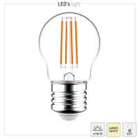 Shada LED Filament Leuchtmittel 620149 Globe G45 E27 Klar, Warmweiß (2700 K), 4,5 W, 470 lm