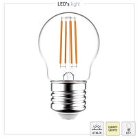 SHADA Led Filament Leuchtmittel - Globe G45 E27 4,5W 470lm 2700K Klar 330°  I 0620149