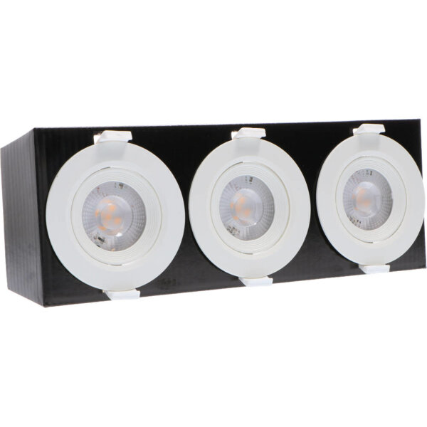Shada LED Einbauspot 810549 Weiß, 3er-Pack, 5 W 2700 K, dimmbar, Ø 68 mm