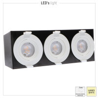 Shada LED Einbauspot 810549 Weiß, 3er-Pack, 5 W 2700 K, dimmbar, Ø 68 mm