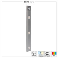 Shada LED Schrankleuchte 401783 Silber, 340 mm, CCT + RGB, mit PIR-Sensor
