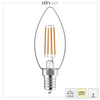 Shada LED-Filament-Kerze 620152 C35 E14 Klar, Warmweiß (2700 K), 4,5 W, 470 lm