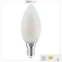Shada LED Filament Kerze 620153 C35 E14 Opal warmweiß, 4,5 W, 470 lm