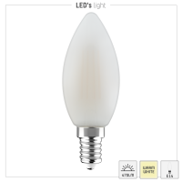 SHADA Led Filament Leuchtmittel - Kerze C35 E14 4,5W 470lm 2700K Opal 330°  I 0620153