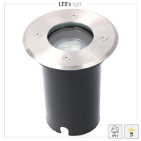 Shada Bodeneinbauleuchte Rhodos 1000527 Rostfreier Stahl, 1x GU10 ohne Leuchtmittel, IP67, befahrbar