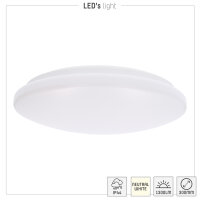 Shada LED Deckenleuchte 800593 neutralweiß (4000 K), Ø 300 mm, 15 W, IP44