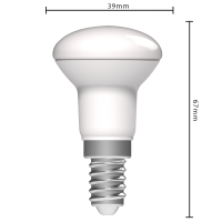 SHADA Led SMD Leuchtmittel - Pilzkopf R39 E14 2,2W 250lm 2700K Opal 120°  I 0620126