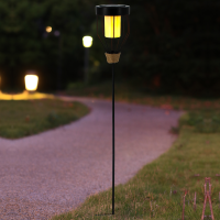 Shada Solar-Außenleuchte 1000446 schwarz, mit Flammeneffekt, IP44
