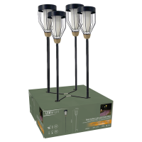 Shada Solar-Außenleuchte 1000446 schwarz, mit Flammeneffekt, IP44