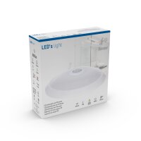 Shada LED Deckenleuchte 800532 mit Bewegungssensor, 8 W, 680 lm, 3000 K warmweiß, IP20, Ø 240 mm