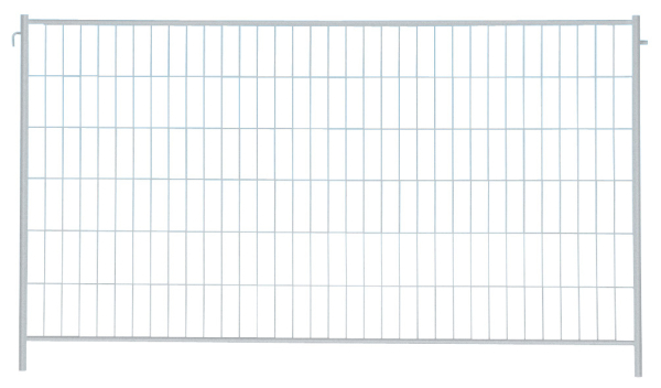 MÜBA Mobilzaun für Bauzaunzelt Länge 350 m Höhe 200 m mit angeschweißten Haken und Ösen Maschenweite 105 x 290 mm verzinkt