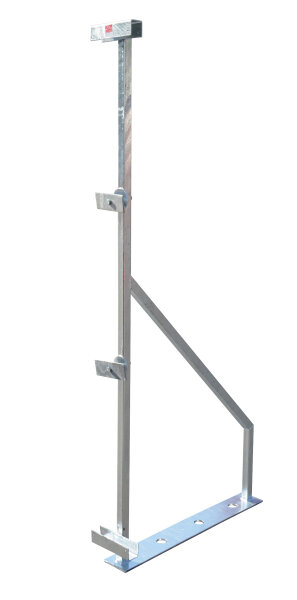MÜBA Ständer für Holzbauzaun, höhenverstellbar von 1,88 m - 2,30 m, für Wandelemente bis 43 mm einsetzbar, verzinkt