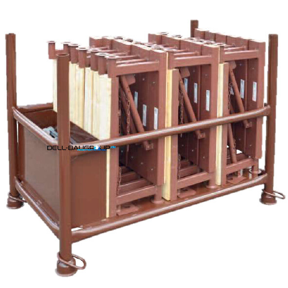 MÜBA Set Transportpalette 15215 mit 40 Abschalstützen und 80 Erdnägeln, lackiert, 1500 kg Tragfähigkeit, 130x70x89 cm