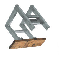 MÜBA Aluminium-Firsteinhängung 11210 für Aluminium-Dachleiter, verstellbare Dachneigung, 0,80 x 0,49 m