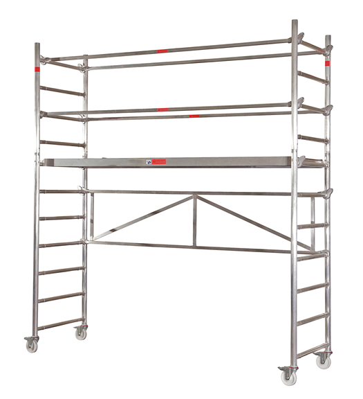 MÜBA Alu-Rollgerüst 46052.0 Typ Boy 3, Arbeitshöhe bis 3,80 m, Standfläche 0,65 x 2,50 m