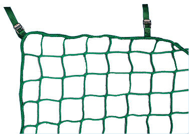 MÜBA Seitenschutznetz 61073.0 Polypropylen Grün, 1,50 x 10 m, Maschenweite 100 mm, mit Gurtschnellverschlüssen