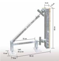 MÜBA Abschalstütze 12809 verzinkt, Höhe 60 cm, justierbar mit Spindeln und Wasserwaage